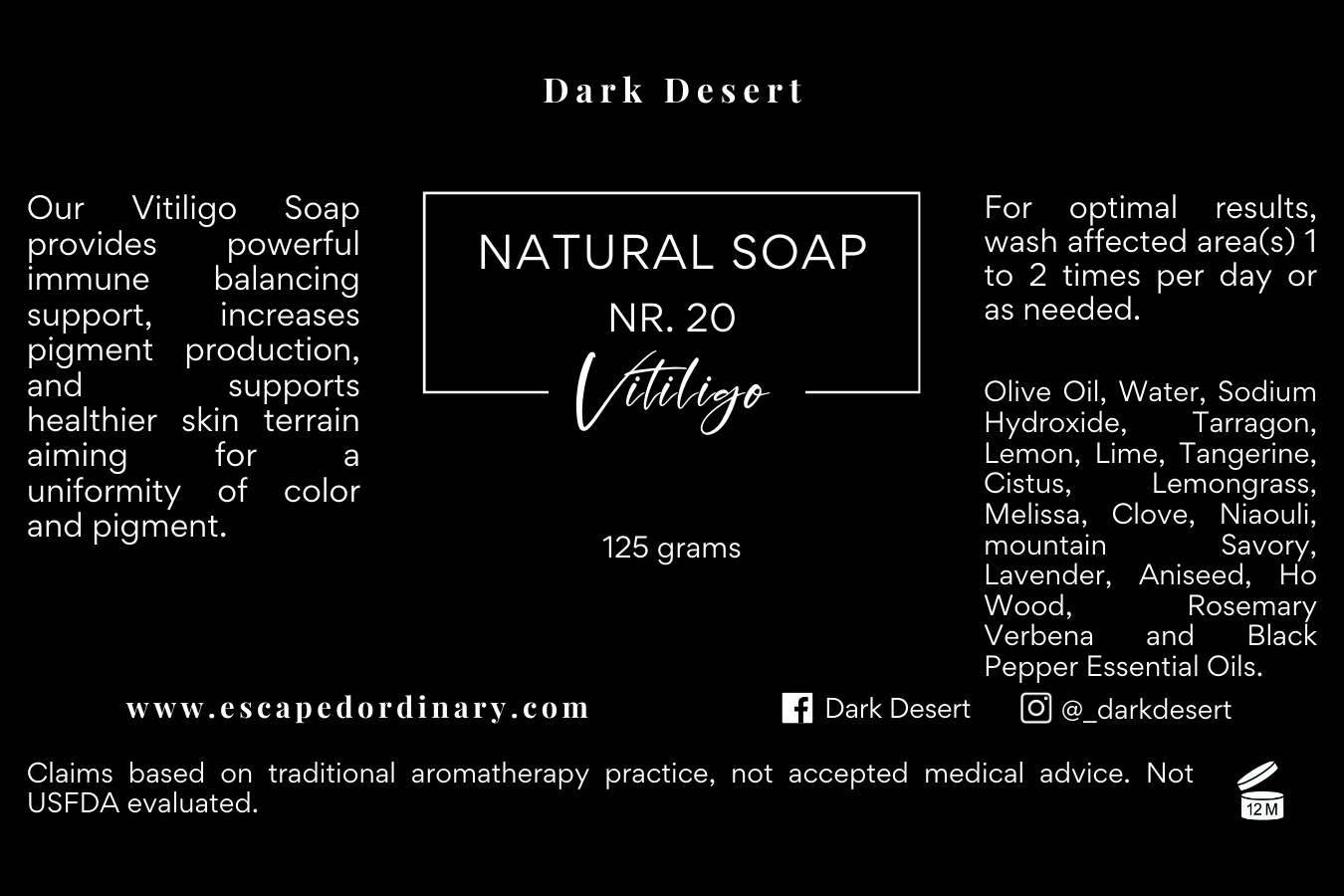 Nr. 20-  Vitiligo Hard Soap